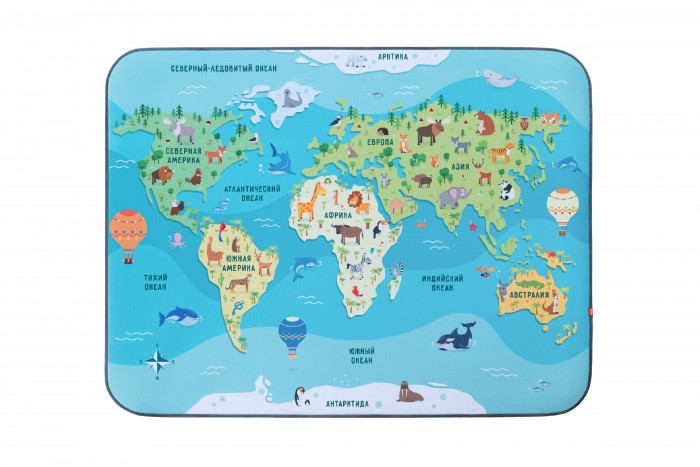 Игровой коврик Wolli Matlig плюшевый Карта мира 3 в 1 130х180 см