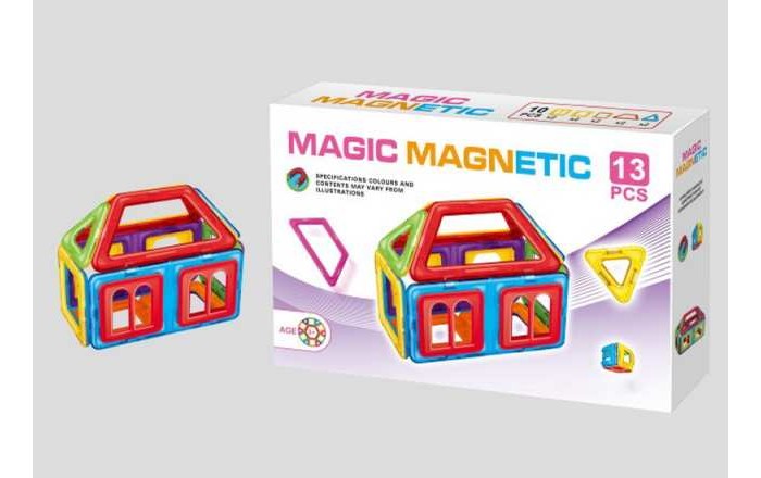 

Конструктор Junfa магнитный Домик 13 деталей, магнитный Домик 13 деталей