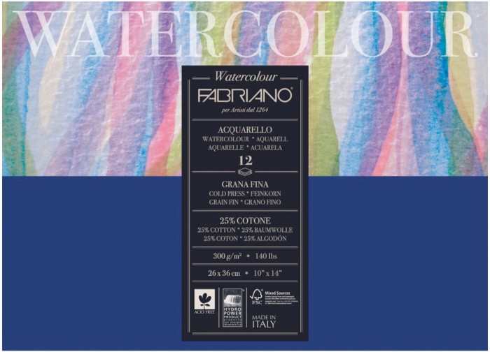 Fabriano Watercolour Studio Альбом для акварели А3 260х360 мм 12 листов