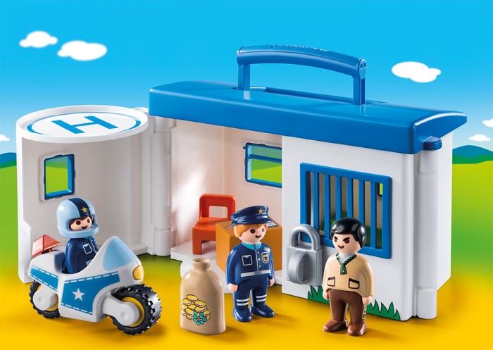 

Конструктор Playmobil 1.2.3 Возьми с собой: Полицейский Участок, 1.2.3 Возьми с собой: Полицейский Участок