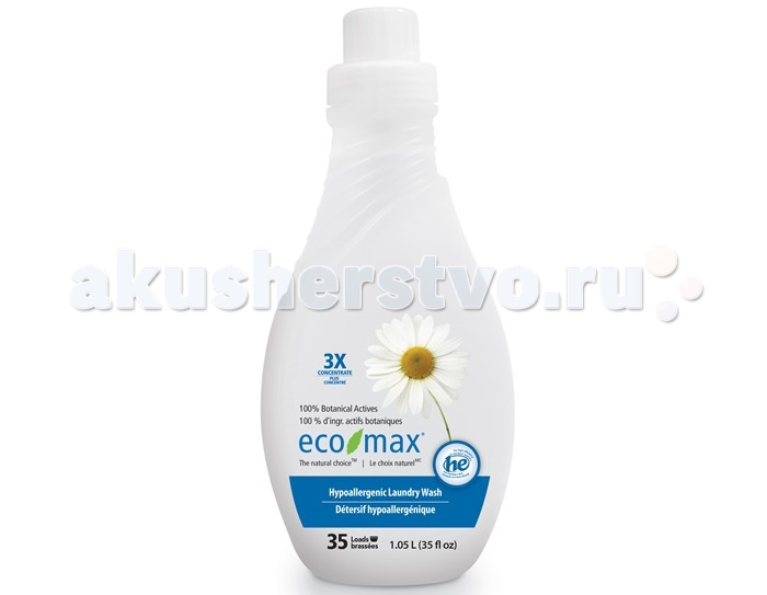 

Eco-Max Гипоаллергенное средство для стирки 1.05 л, Гипоаллергенное средство для стирки 1.05 л