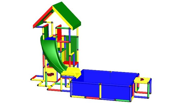 фото Quadro конструктор крупногабаритный universal с винтовой горкой и бассейном l