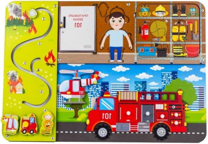Деревянная игрушка Woodland Бизиборд Пожарная служба