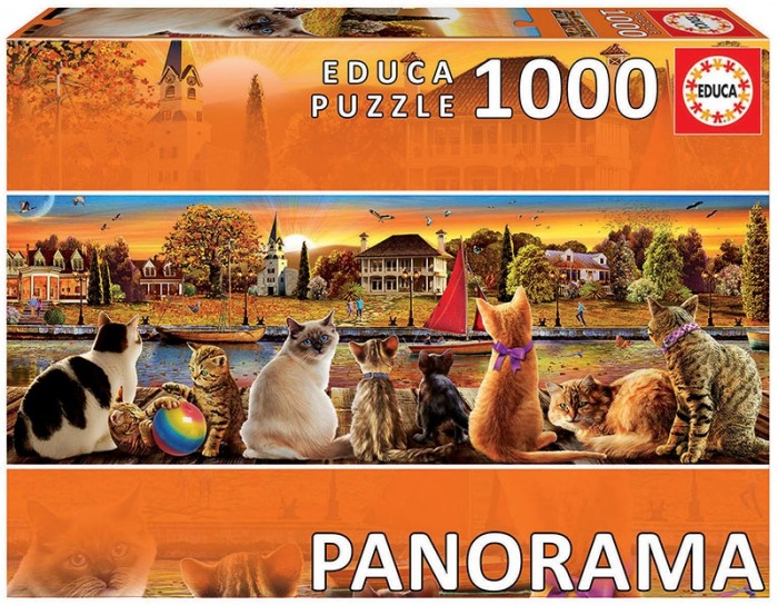 Пазлы Educa Пазл панорама Коты на набережной (1000 деталей)