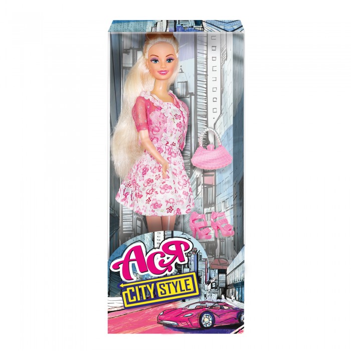 Куклы и одежда для кукол Toys Lab Кукла Ася Городской стиль Блондинка в розовом платье с цветочным принтом куклы и одежда для кукол toys lab набор кукла ася стильные цвета брюнетка