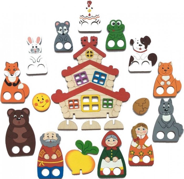 Деревянная игрушка Крона Пальчиковый набор Сказки (16 элементов)