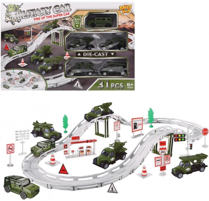 

Наша Игрушка Автотрек Военный (31 деталь), Автотрек Военный (31 деталь)