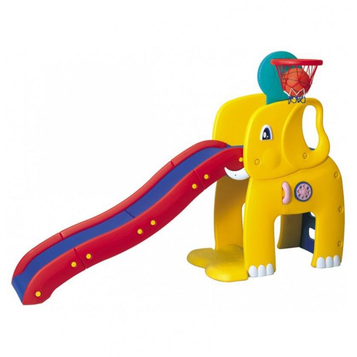 Горка Haenim Toy Слон с баскетбольным кольцомСлон с баскетбольным кольцом Горка Haenim Toy Слон с баскетбольным кольцомСлон с баскетбольным кольцомГорка для детей от 2 до 6 лет в виде весёлого слоника, хобот которого - волнообразное полотно горки, уши - удобные поручни при подъёме по лесенке. Очаровательный слоник будет прекрасным украшением и детской комнаты, и участка загородного дома. Горка выполнена из лёгкого и прочного пластика ярких насыщенных цветов, пригодна для установки на любой поверхности и отлично подойдет для игр как дома, так и на улице. Сверху закреплена баскетбольная корзина. Она снимается и может быть прикреплена на стену. На боковой поверхности горки прикреплён телефон с трубкой, диск которого можно покрутить. Спортивный комплекс красив, безопасен и функционален. Он обеспечивает гармоничное физическое развитие малыша, хорошую координацию движений, меткость и ловкость, расширяет возможности сюжетно-ролевой игры. Размер: 50x109x103h см. Размер упаковки: 50x29,5x156 см. Вес: 16,2 кг, вес с упаковкой 21,1 кг.<br>