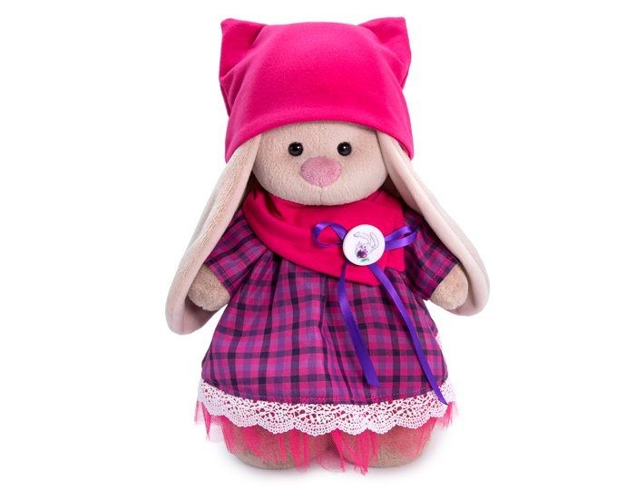 фото Мягкая игрушка budi basa зайка ми в платье со снудом и шапкой 25 см