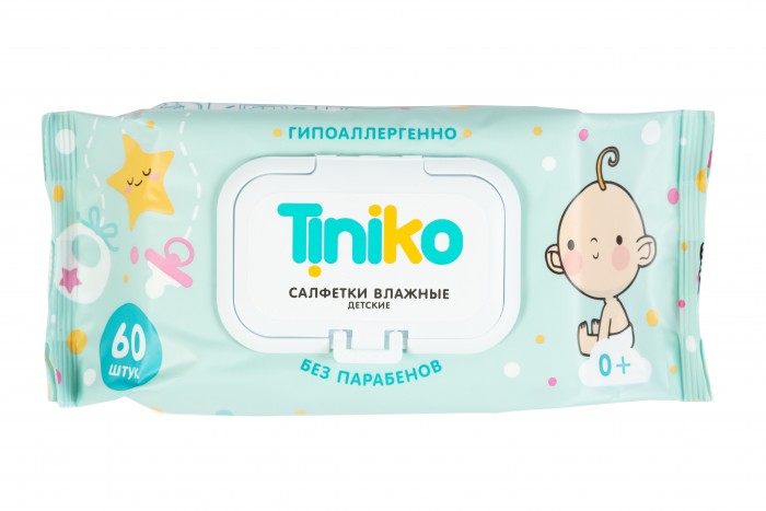  Tiniko Детские влажные салфетки 60 шт.