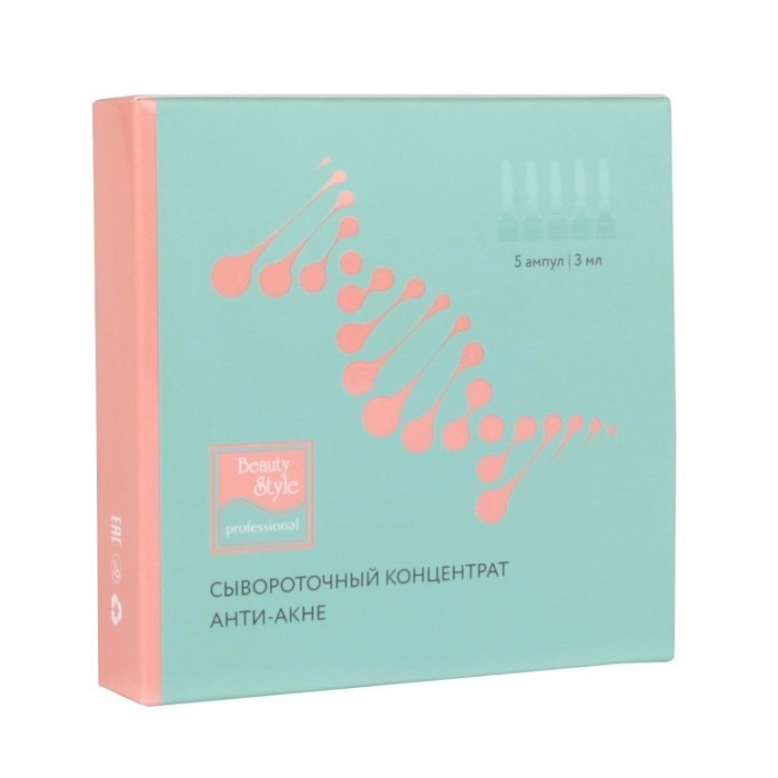 

Beauty Style Сывороточный концентрат анти-акне Stop Acne 5 шт. по 3 мл, Сывороточный концентрат анти-акне Stop Acne 5 шт. по 3 мл