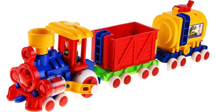 Фото - Железные дороги Форма Паровозик Ромашка с 2 вагонами Детский сад ромашка