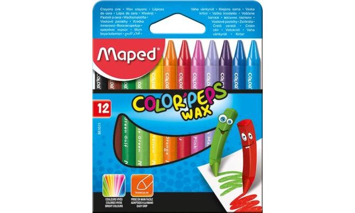 Карандаши, восковые мелки, пастель Maped Мелки восковые Color Peps Wax 12 шт. play doh мелки восковые пальчиковые 4 шт