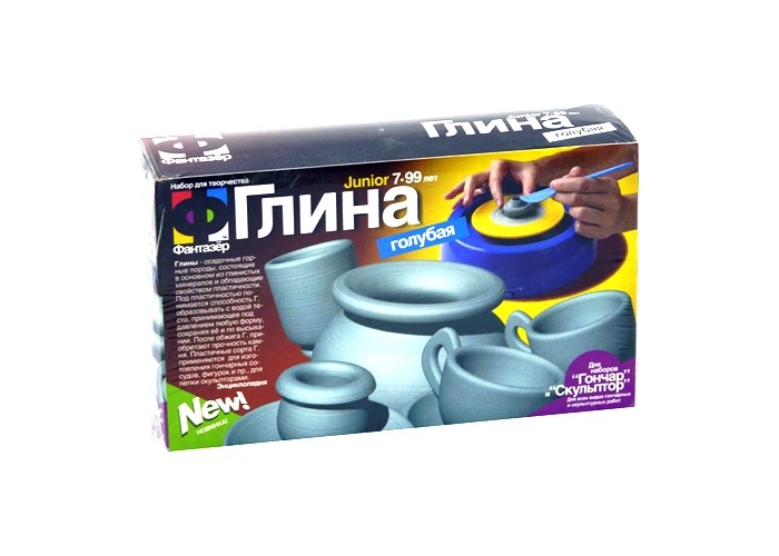 Наборы для творчества Фантазер Глина голубая для наборов Гончар и Скульптор