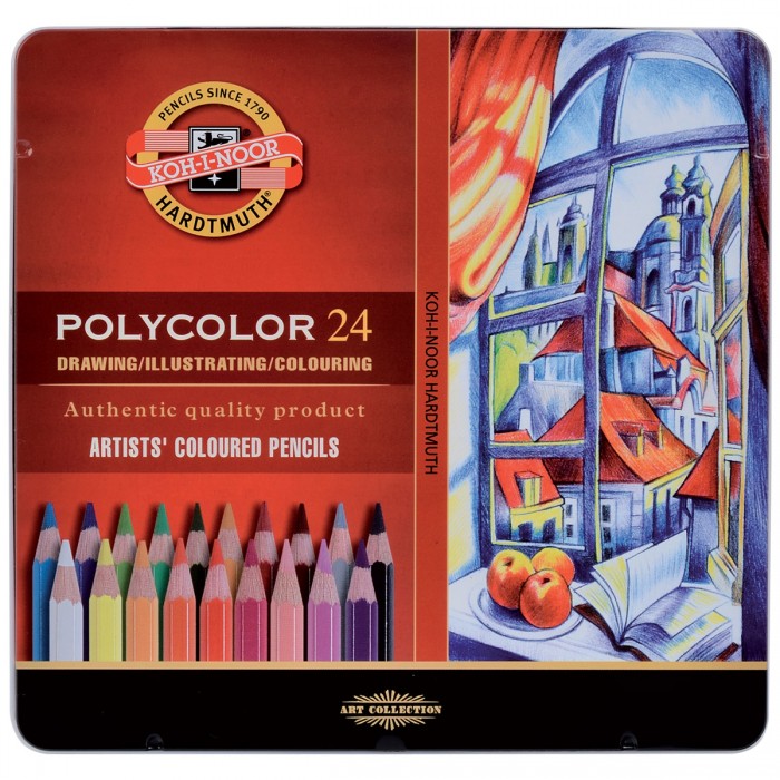 Карандаши, восковые мелки, пастель Koh-i-Noor Набор карандашей цветных Polycolor 24 цвета