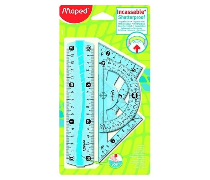 Канцелярия Maped Набор неломающихся чертежных инструментов Flex мини