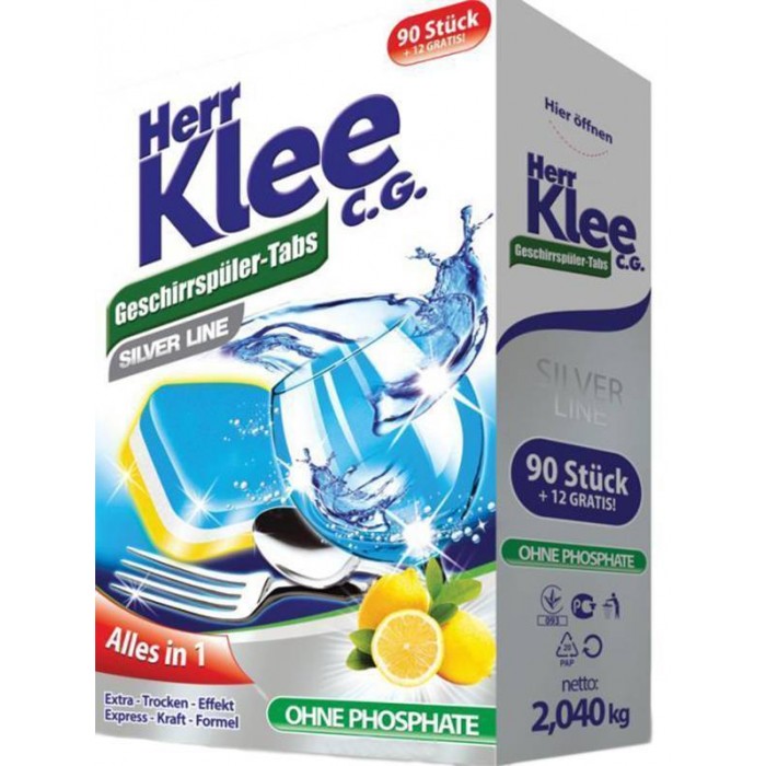Бытовая химия Clovin Таблетки для посудомоечной машины Herr Klee Silver Line 102 шт.