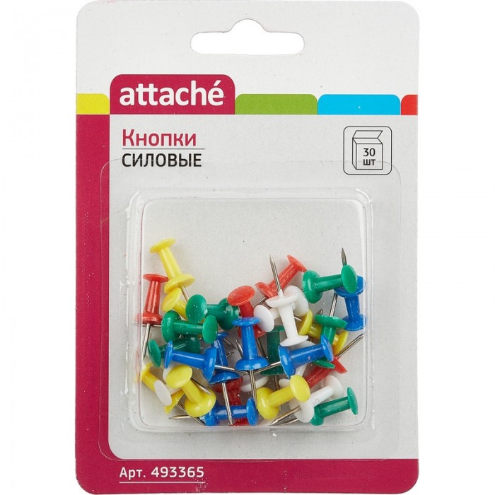 Канцелярия Attache Кнопки для пробковых досок силовые 30 шт.