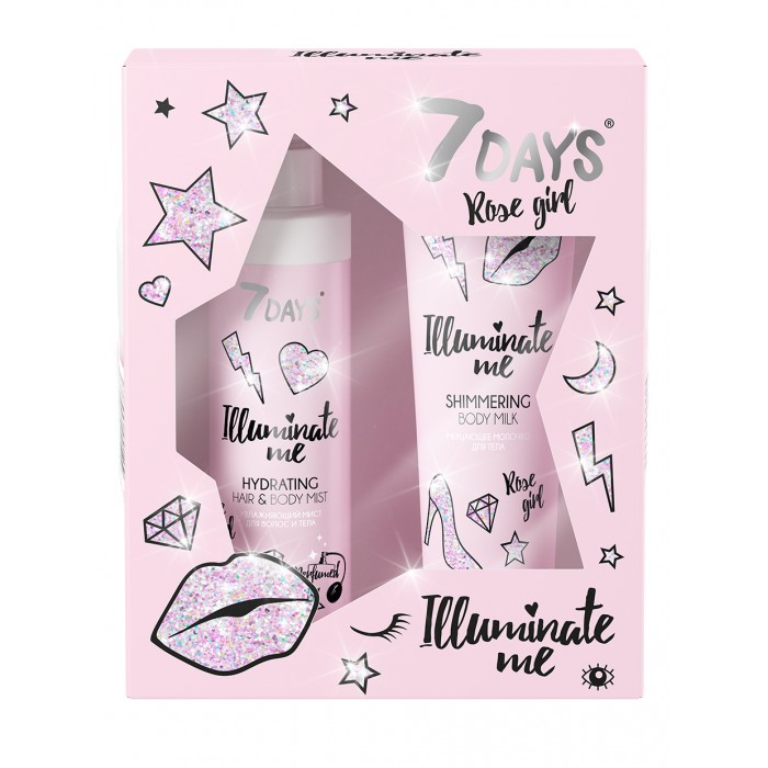 

7Days Подарочный набор rose girl illuminate me 2 средства, Подарочный набор rose girl illuminate me 2 средства