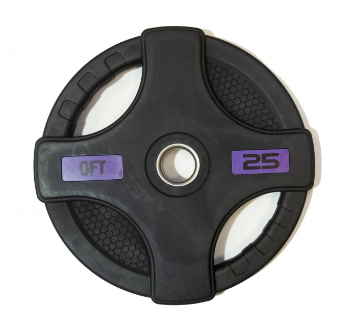 

Original FitTools Диск олимпийский обрезиненный с двумя хватами 25 кг, Диск олимпийский обрезиненный с двумя хватами 25 кг