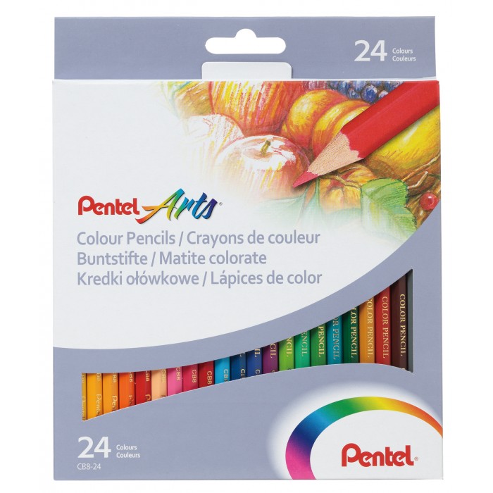 фото Pentel цветные карандаши colour pencils 24 цвета