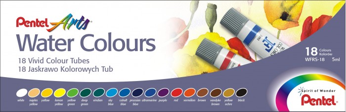 

Pentel Акварель Pentel Water Colours 18 цветов, Акварель Pentel Water Colours 18 цветов