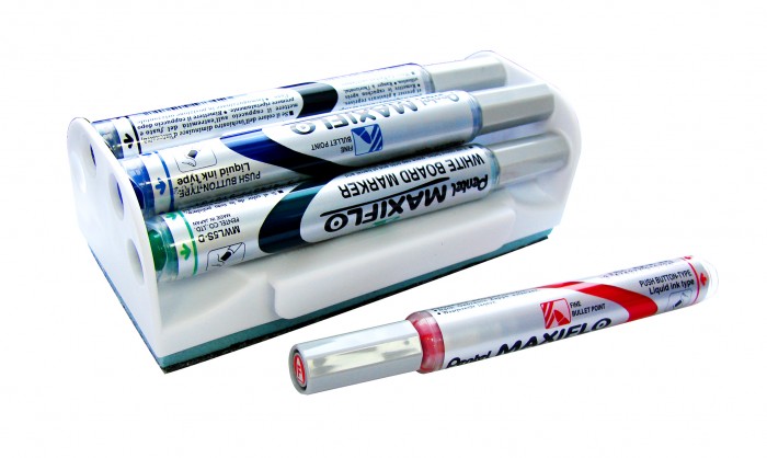 Канцелярия Pentel Набор маркеров для досок с магнитной губкой Maxiflo 4.0 мм 4 цвета