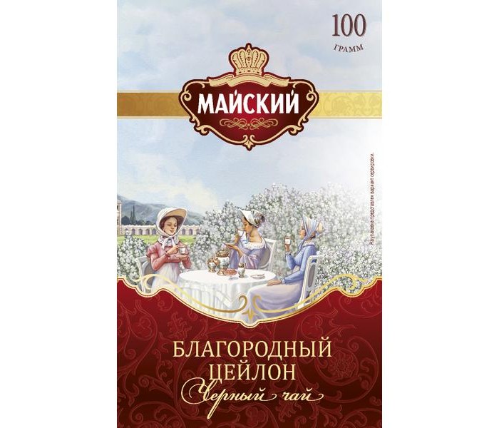 Чай Майский Чай черный Благородный Цейлон 100 г майский чайная матрешка синяя черный листовой чай 30 г