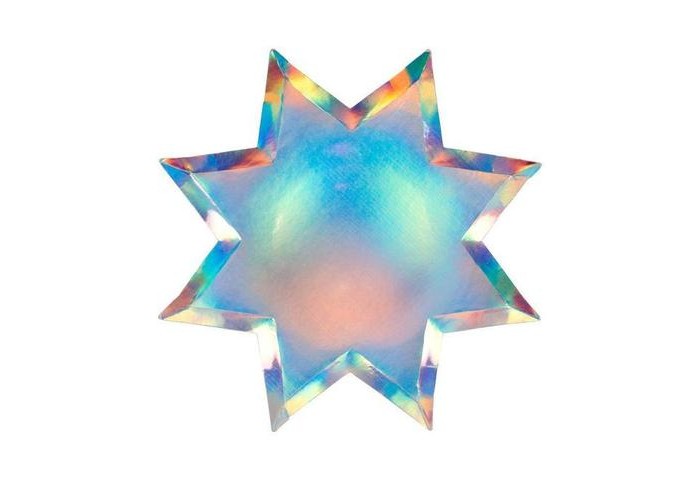MeriMeri Тарелки восьмиугольные Блестящие звезды 23х23 см 8 шт.