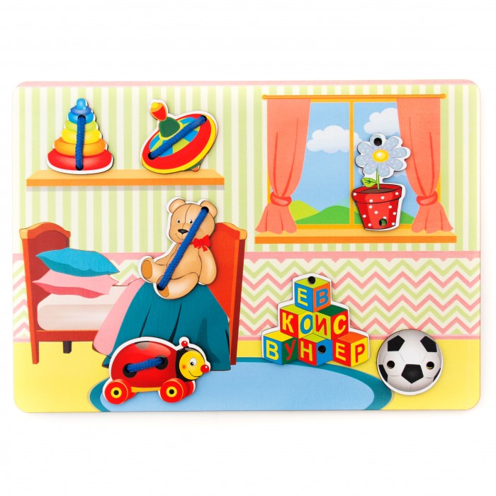 фото Деревянная игрушка нумикон шнуровка детская комната