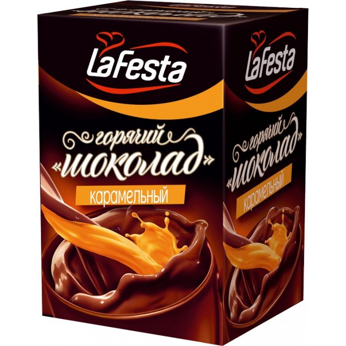 Какао, цикорий и напитки La Festa Горячий шоколад Карамель 10 пак.