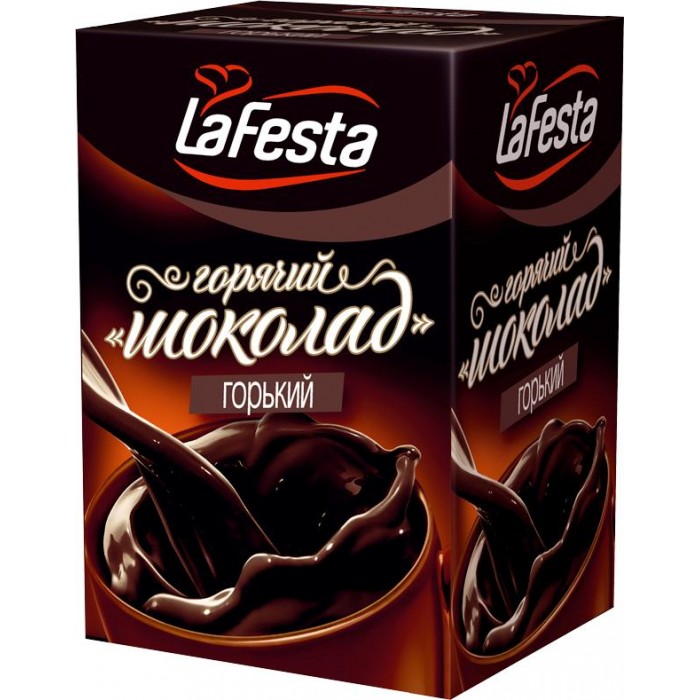 Какао, цикорий и напитки La Festa Горячий шоколад Горький 10 пак.