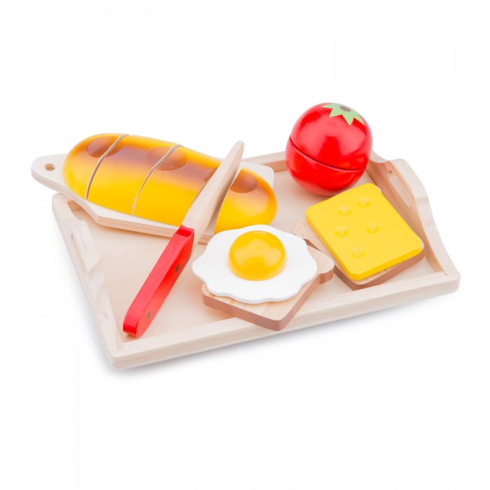 фото Деревянная игрушка new cassic toys игровой набор продуктов поднос с завтраком
