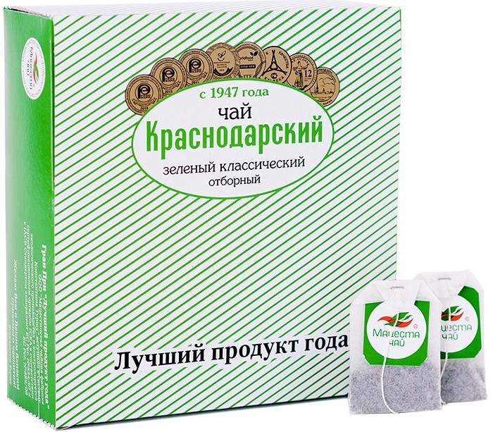 Чай Краснодарский Чай зеленый классический Отборный 100 пак.