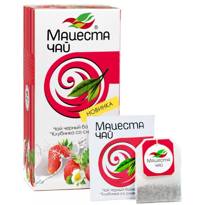 Чай Мацеста Чай черный байховый Клубника со сливками 20 пак.