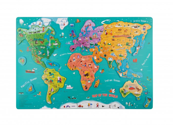 фото Topbright магнитная игра-пазл карта мира (88 элементов)