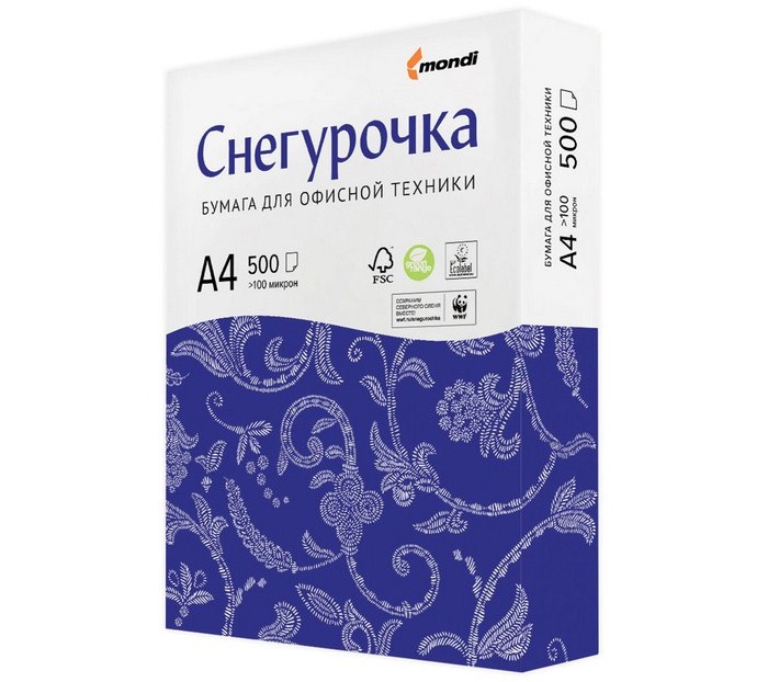 Снегурочка Бумага офисная А4 80 г/м2 500 л С Mondi белизна 146%