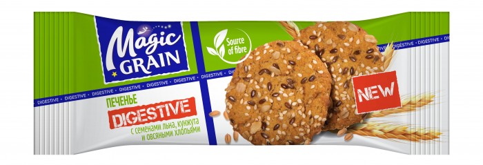 Печенье Magic Grain Digestive Печенье Семена льна, кунжут и овсяные хлопья 200 г