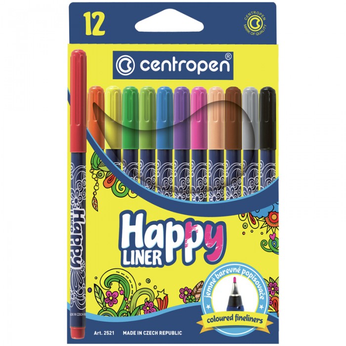 Centropen Набор капиллярных ручек Happy Liner 0.3 мм 12 цветов