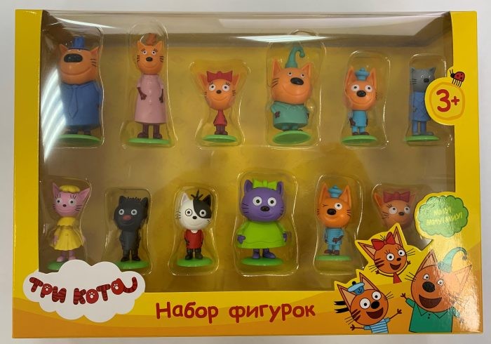 

Три кота Набор фигурок на подставке 12 видов, Набор фигурок на подставке 12 видов