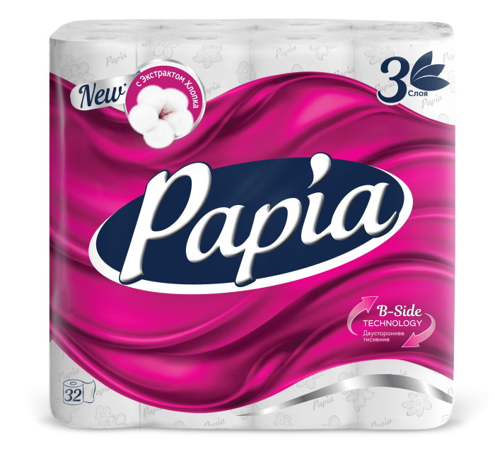 Papia Туалетная бумага Белая  3 слоя 32 шт. шт 5058532