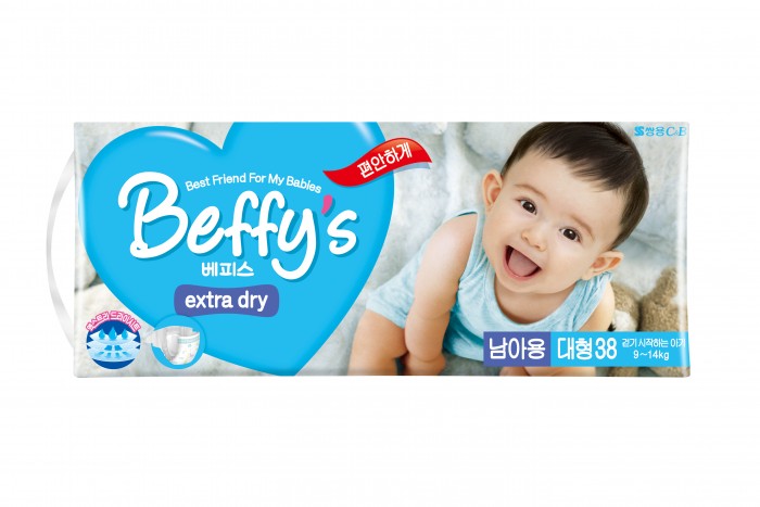 Подгузники Beffys Подгузники для мальчиков extra dry L (9-14 кг) 38 шт. подгузники
