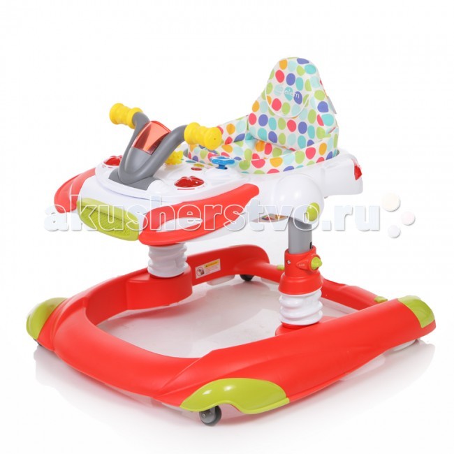 Ходунки Jetem ScooterScooter Ходунки Jetem ScooterScooterДетские ходунки Capella (Jetem) Scooter можно использовать по прямому назначению (как ходунки), а также как качели. Высота детских ходунков может регулироваться в одном из трех положений в зависимости от роста малыша, имеется красивая съемная игровая панель. Функции игровой панели: возможен выбор из трех мелодий, во время воспроизведения на панели загораются лампочки, воспроизведение музыки также возможно с помощью джойстика, отклоняя его влево, вправо, вверх и вниз, на панели находится съемная погремушка, при повороте ключа издается звук заводящегося двигателя, на панели находятся 5 звуковых кнопок, воспроизводящие пять разных мелодий одновременно со световыми сигналами, поворачивая регулятор по часовой стрелке, устанавливается необходимая громкость мелодии и звуков. Детские ходунки Scooter могут использоваться как качели, когда фиксаторы стоек установлены в определенном положении (в конструкцию стоек входят пружины). Ходунки подходят для детишек, которые могут сидеть без посторонней помощи (примерно старше 6 месяцев) и до веса 12 кг.<br>