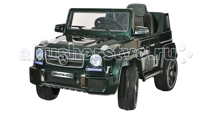 Электромобиль Jiajia Mercedes G63 AMG JJ263 R/CMercedes G63 AMG JJ263 R/C Электромобиль Jiajia Mercedes G63 AMG JJ263 R/CMercedes G63 AMG JJ263 R/CJiajia Электромобиль Mercedes G63 AMG JJ263 R/C 6V/10Ahх2 - брутальный дизайн, хромированные элементы, мощные колеса — детский электромобиль Mersedes G 63 AMG по внешнему виду ничем не отличается от оригинальной взрослой модели. Маленький гонщик придёт в дикий восторг не только от облика этой машины, но и от ее начинки, где, есть все нужные комплектующие высокого качества для приятной езды. Детский электромобиль Mersedes G 63 AMG - имеет мягкие колёса и открывающиеся двери, также есть музыка и светятся фары, всё это делает катания на автомобиле захватывающим и интересным. Детский электромобиль JMersedes G 63 AMG несмотря на достаточно лёгкое управление, оснащён пультом для дистанционного управления джипом, это позволяет катать в нём малышей, которые пока не могут управлять автомобилем с помощью руля. Детский электромобиль Mersedes G 63 AMG отличается не только красивым и реалистичным дизайном, но и прекрасными техническими характеристиками, основными достоинствами джипа являются два мощных мотора и наличие двух аккумуляторов, поэтому на автомобиле ребёнок сможет кататься долгое время. Преимущества: Материал корпуса — высокопрочный пластик и металл Материал колес — пластик с резиновой полосой для смягчения хода Кожаное сидение Ремень безопасности 2 дверцы открываются и закрываются Кнопка зажигания: включает и выключает электромобиль Педаль газа, при отпускании машина останавливается Зеркала заднего вида Имитация запасного колеса Звуковые эффекты MP3 разъем Регулировка громкости Светодиодные передние фары Пульт дистанционного управления (блютуз) Максимальная скорость — 5 км/ч Время зарядки — 8–12 часов Время работы от аккумуляторной батареи — 45–60 минут Максимальная нагрузка — 30 кг Автомобиль прошел стандарты ASTM F963, GB6675, EN71, EN62115 и имеет лицензию Размеры: 127 х 73 х 65 см<br>