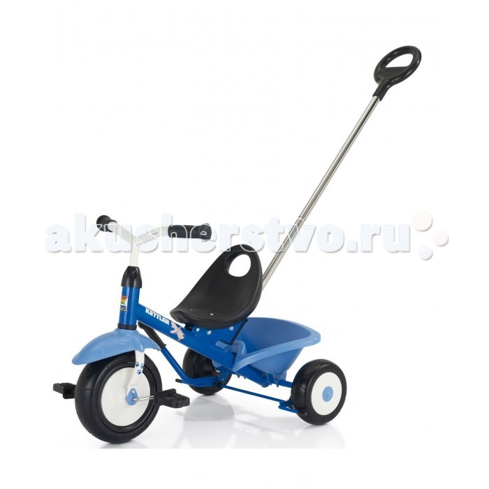 Велосипед трехколесный Kettler FuntrikeFuntrike Велосипед трехколесный Kettler FuntrikeFuntrikeЛегкий трехколесный велосипед Funtrike с анатомическим сиденьем, блокировкой переднего колеса и съемной родительской ручкой. Особенности: рекомендовано для детей от 2 лет высококачественная рама из трубы с туннельным профилем, покрытая прочным не выгорающим полиэстеровым покрытием предохранительная крышка в месте соединения руля с рамой широкие колёса переднее колесо с возможностью отключения вращения педалей для безопасности ног ребёнка при толкании повышенная устойчивость за счёт низкорасположенного центра тяжести сиденье с высокой спинкой откидывающийся кузов с фиксатором делящаяся пополам ручка для толкания с возможностью регулировки высоты для подгонки под рост родителя цветная коробка проверено немецкой технической комиссией TÜV, что и подтверждается значками и сертификатами TÜV/GS (проверенная безопасность) Вес: 7,5 кг Размер: 72 х 50 х 50 см Материал: Металл, пластик Размер упаковки: 51 х 61 х 20 см<br>