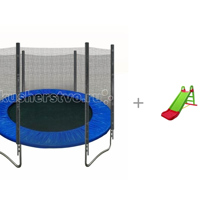 

КМС Батут с защитной сеткой Trampoline 6 с детской горкой Doloni, Батут с защитной сеткой Trampoline 6 с детской горкой Doloni