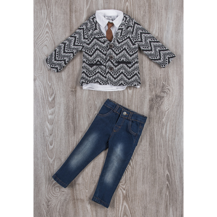 Cascatto  Комплект для мальчика (джинсы, рубашка, жакет, галстук) G-KOMM18