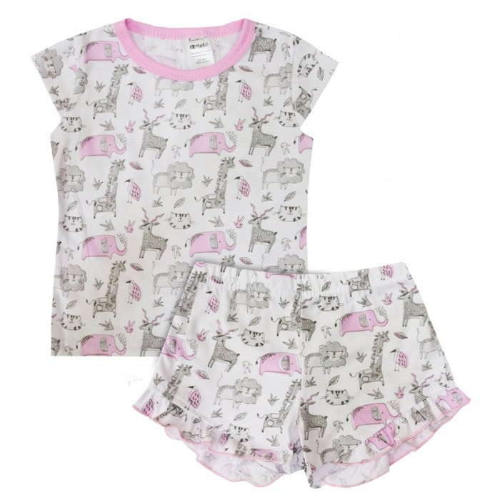 КотМарКот Пижама (футболка, шорты) для девочек Sleepy Child