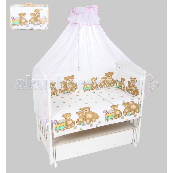 

Комплект в кроватку Leader Kids Мишки с игрушками (7 предметов)