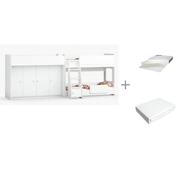 

Подростковая кровать Легенда Трехъярусная 43.5.3 с матрасом Гармония снов Joy и простыней на резинке RoomIRoom, Трехъярусная 43.5.3 с матрасом Гармония снов Joy и простыней на резинке RoomIRoom